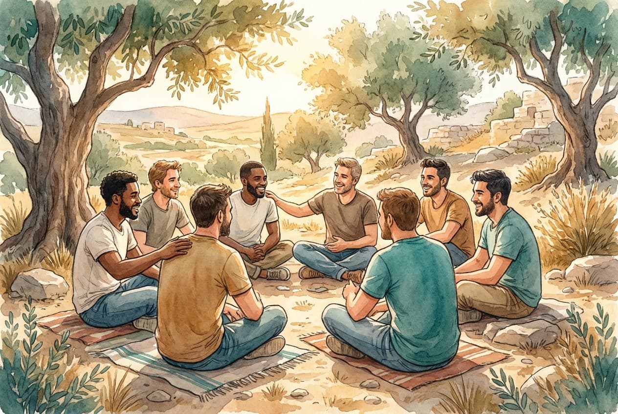 מעגל גברים — מרחב בטוח לשיחה, צמיחה ותמיכה הדדית.